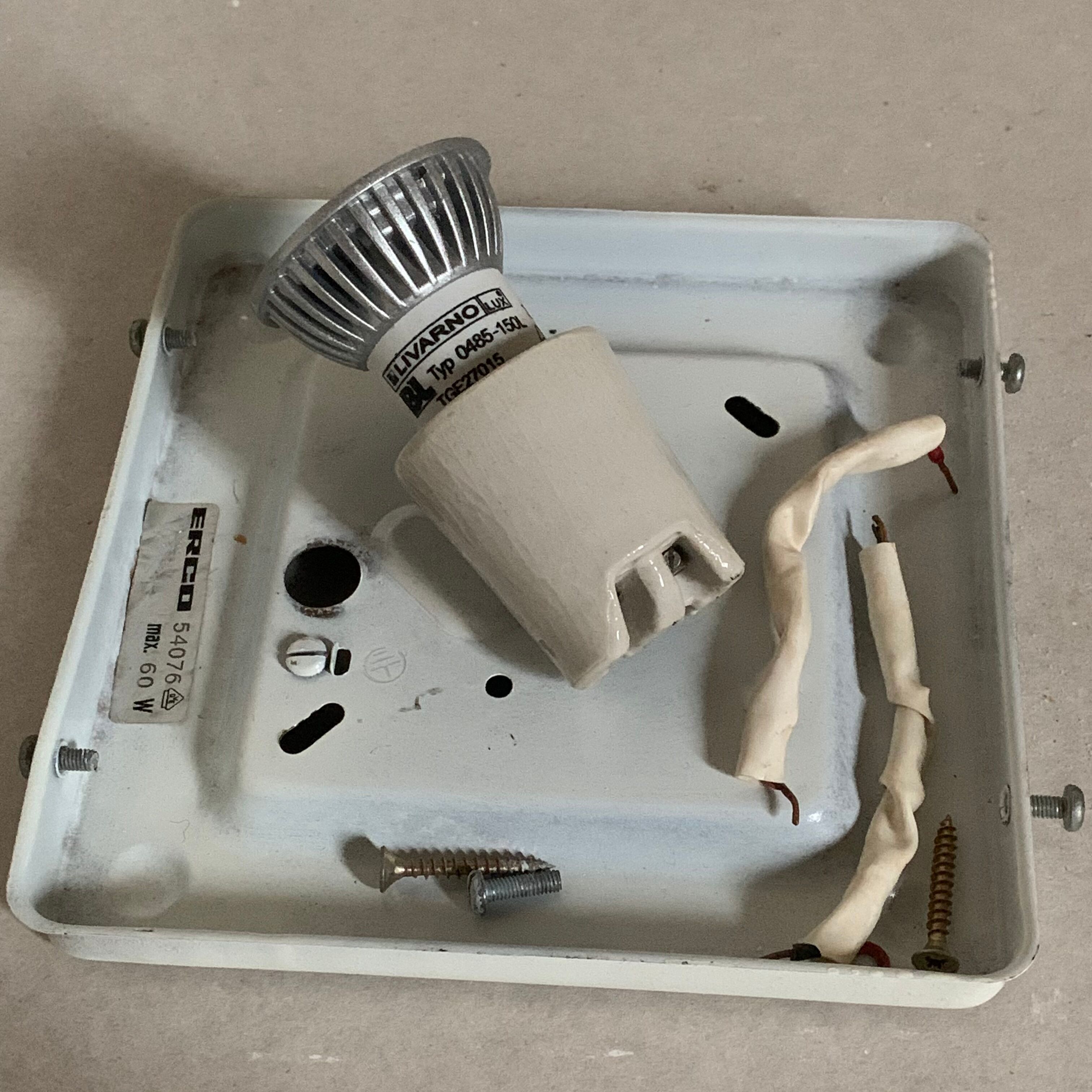 Vintage ceiling lamp bubble Erco amber glass