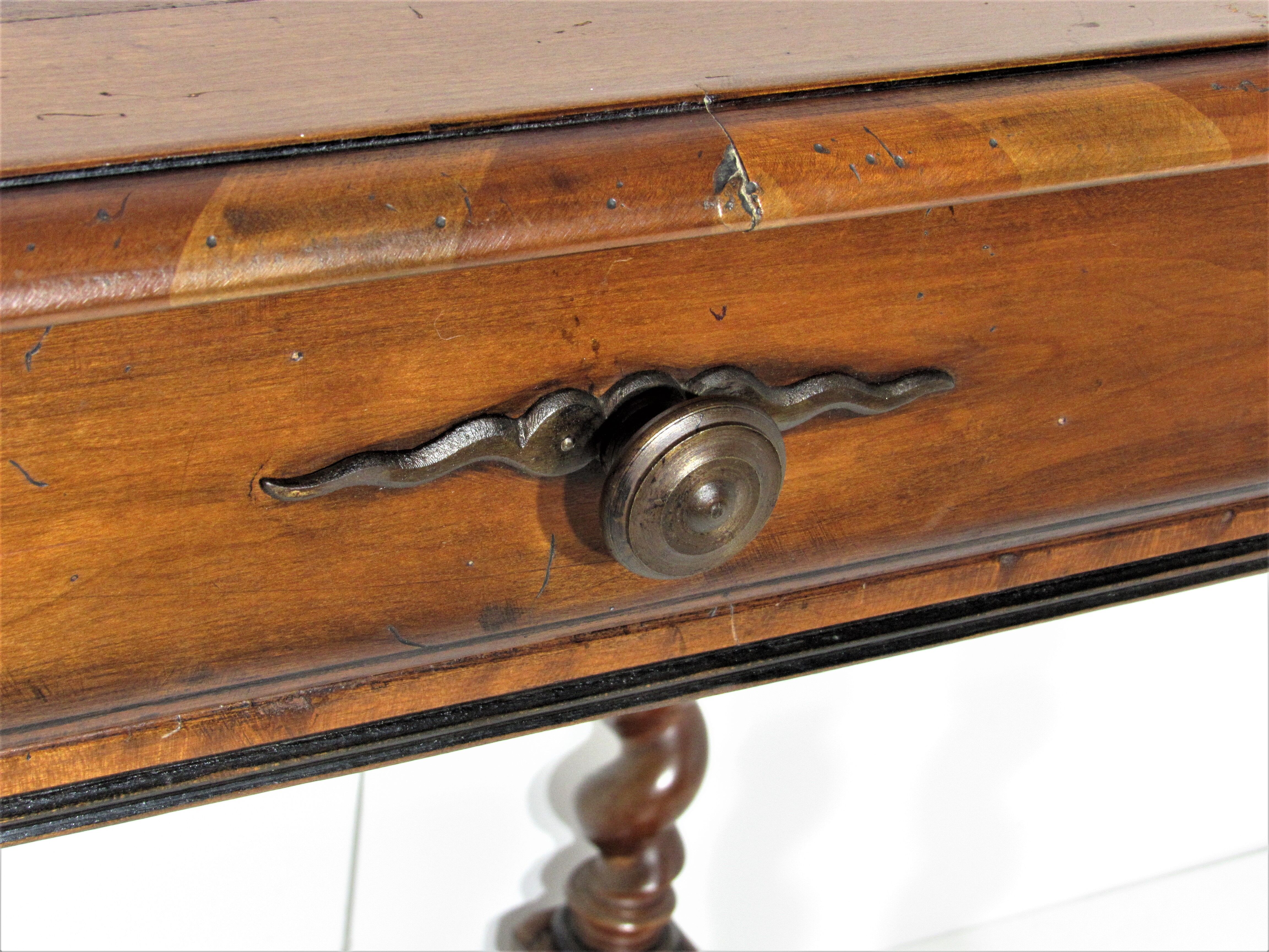 Marked writing table with 1 drawer