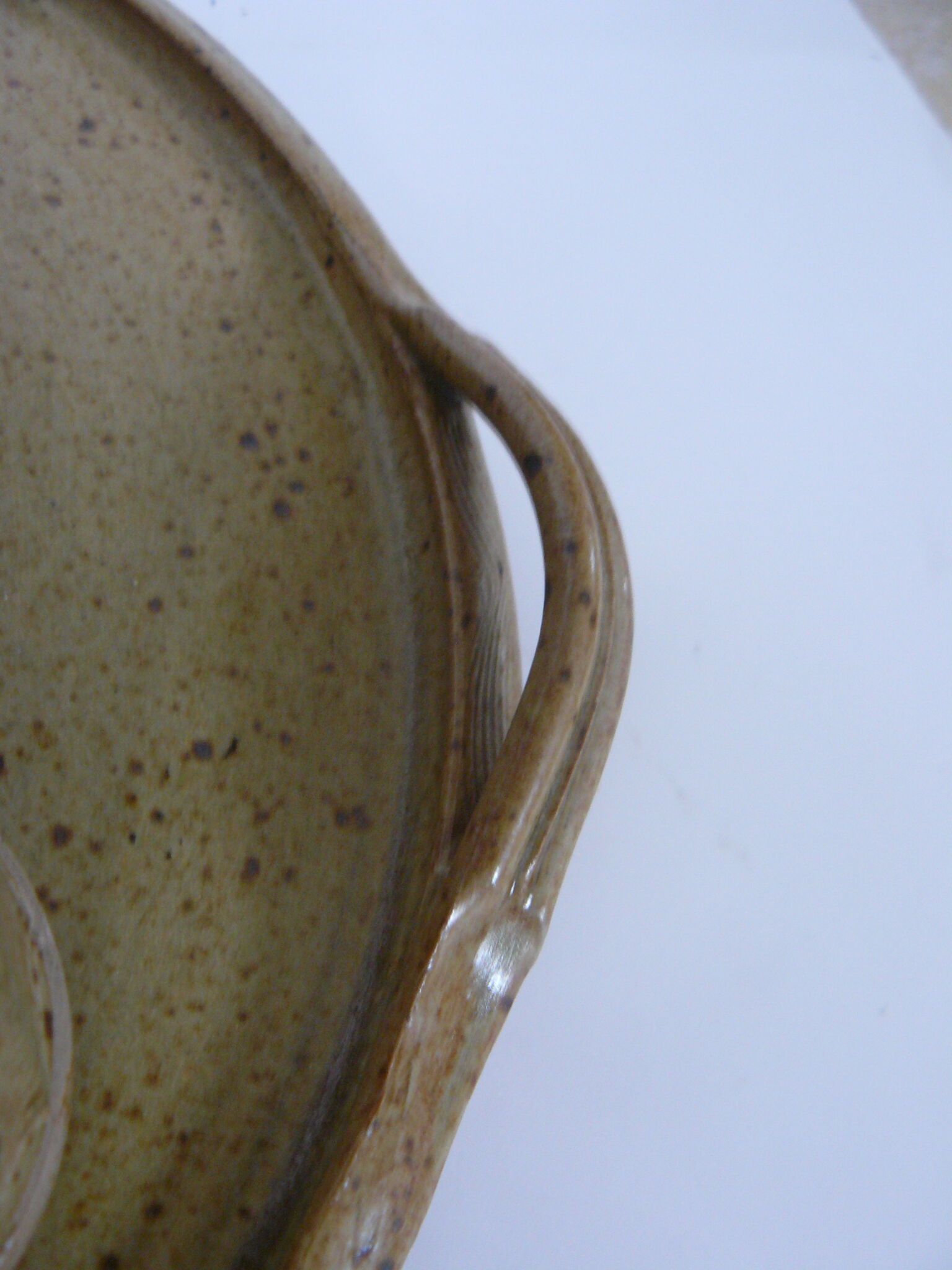 Sandstone coffee set: 6 cups and tray