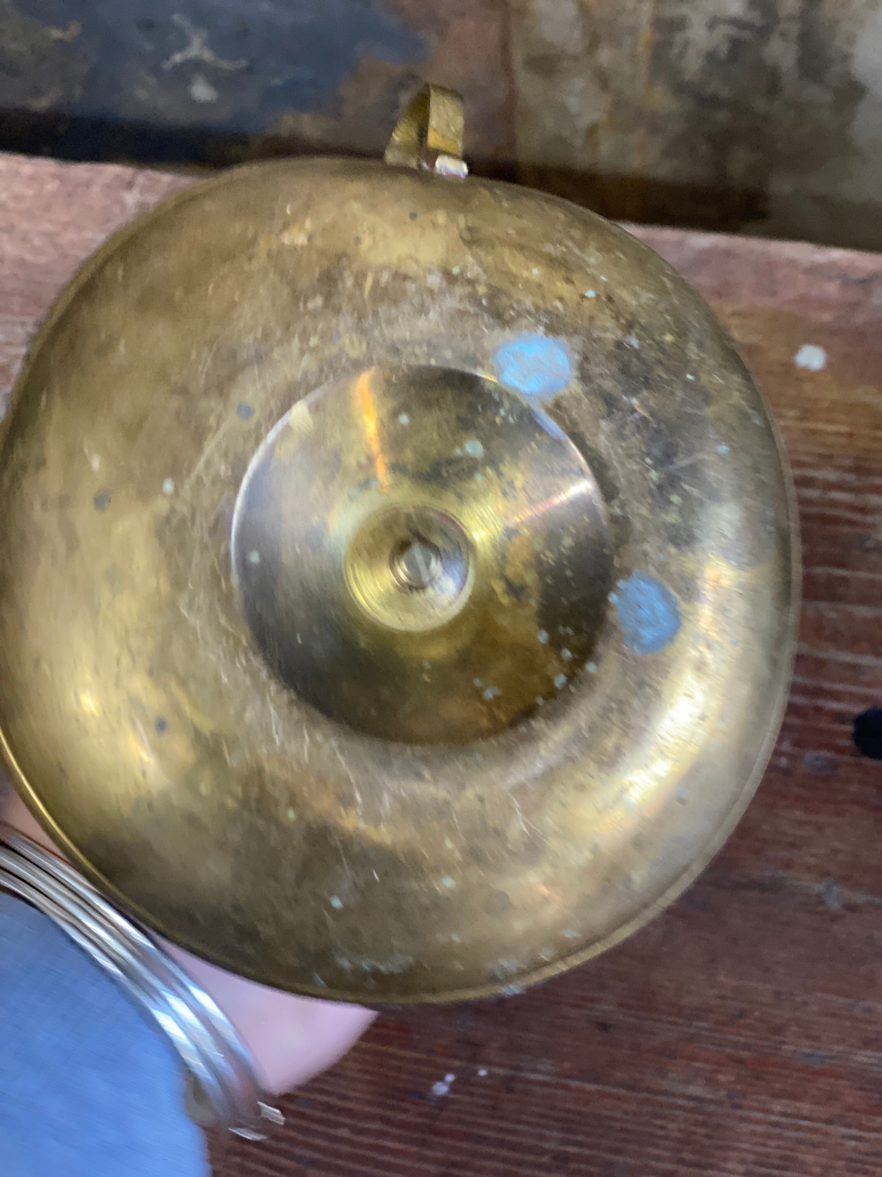 Brass hand candle holder