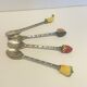 4 silver-plated metal fruit mocha teaspoons