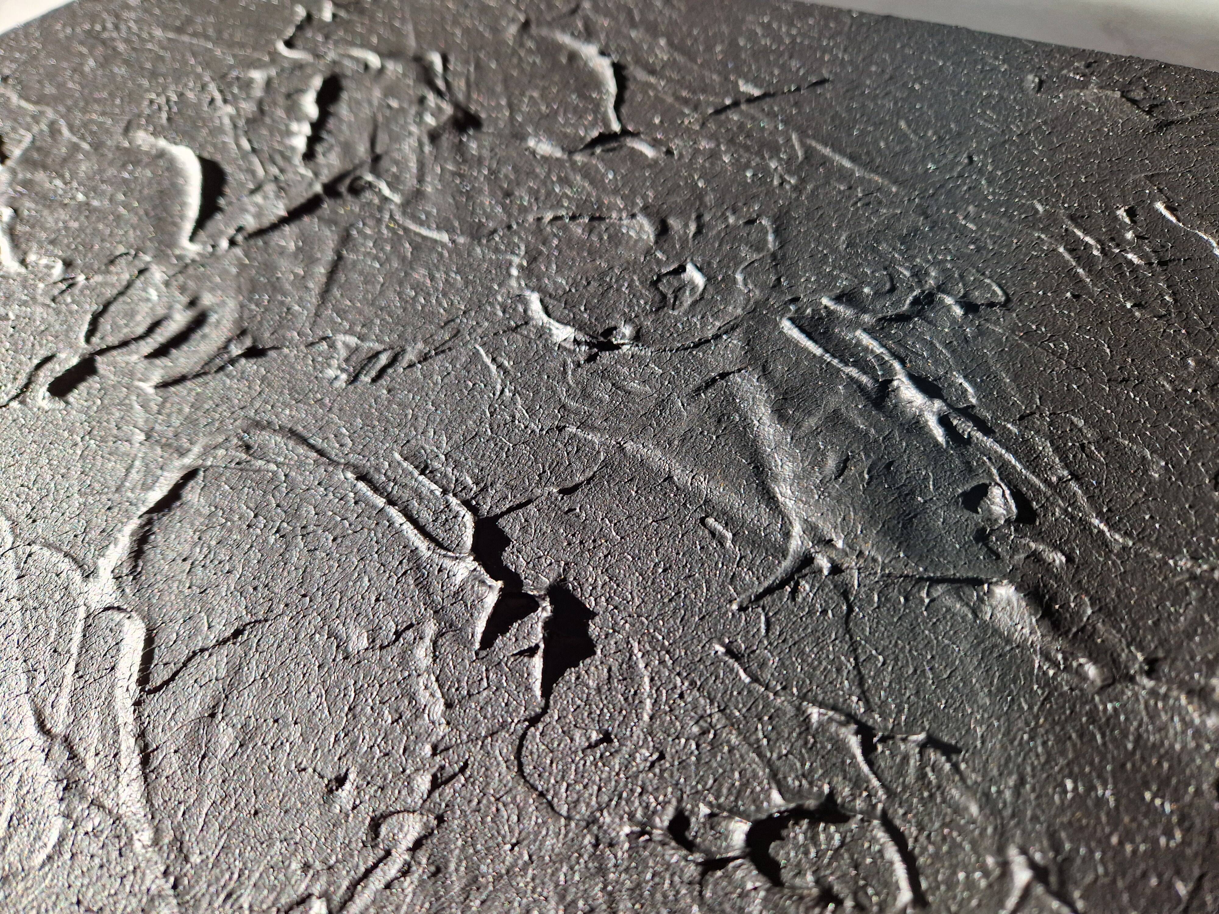 Minimalist monochrome abstract painting black