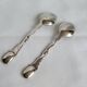 Vintage Silver 833 Coffee Spoon Coffee Bean Pattern Portuguese 2 pcs
