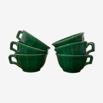 Set of 6 green cups