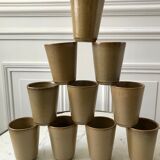 Set of 10 sandstone glasses Digoin Sarreguemines 70s