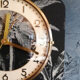 Vintage clock rectangular silent wall clock "palm tree"