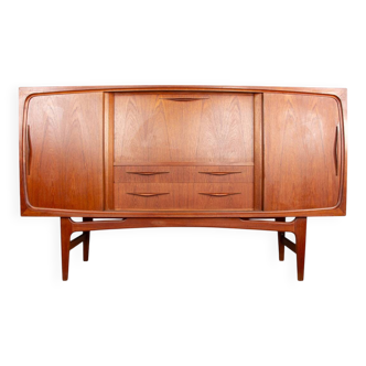 Enfilade, Highboard Danois en teck, Ærthoj Jensen et Mølholm Herning 1960