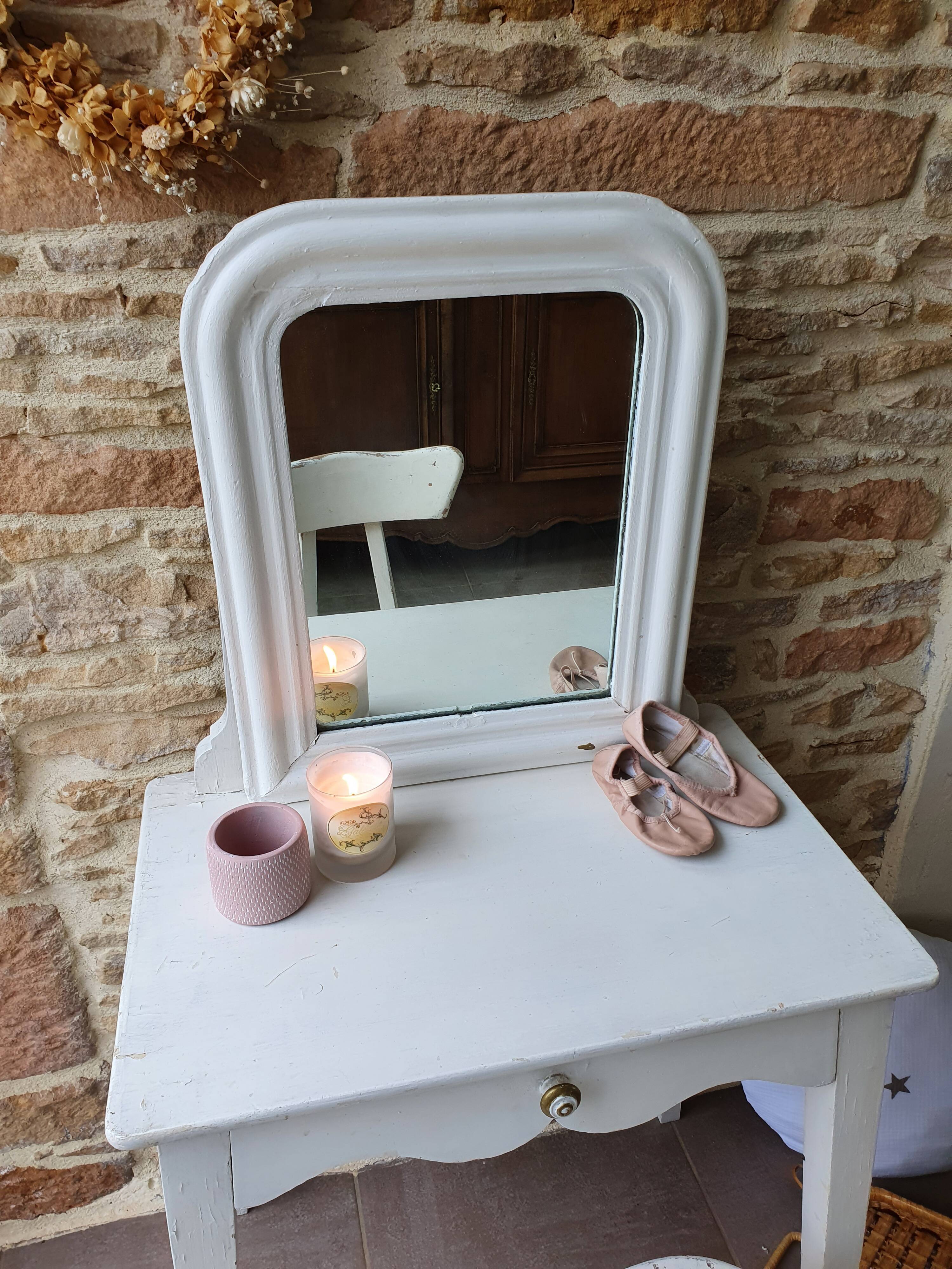 Dressing table and antique chair