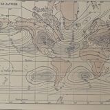 Lithography map on atmospheric pressure and temperatures of 1928