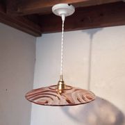 Suspension vintage en verre rose