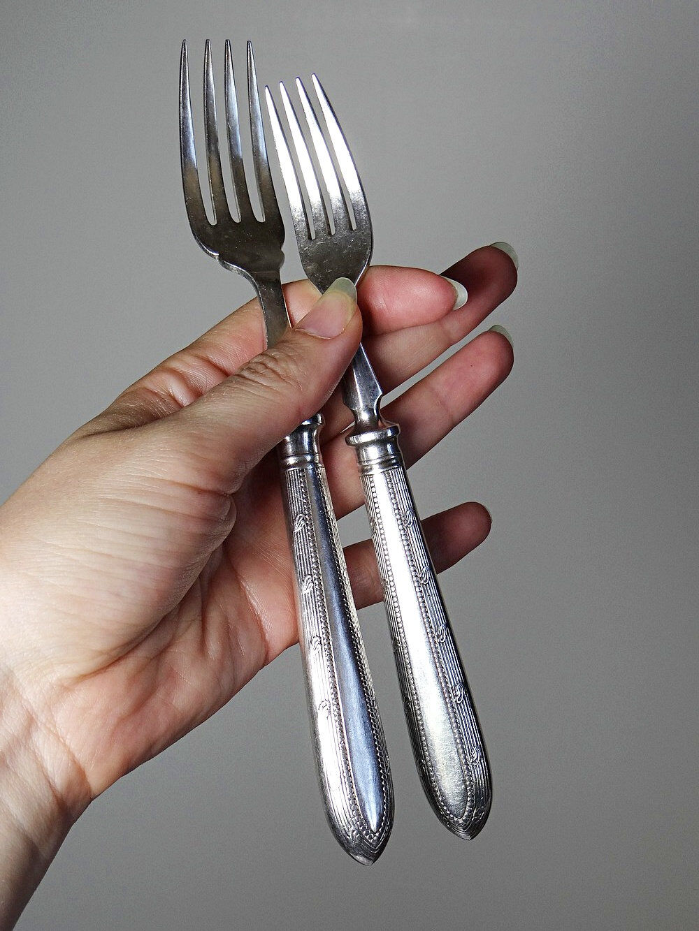 Dessert or entremets forks Mappin & Webb antique silver-plated