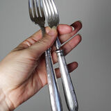 Dessert or entremets forks Mappin & Webb antique silver-plated