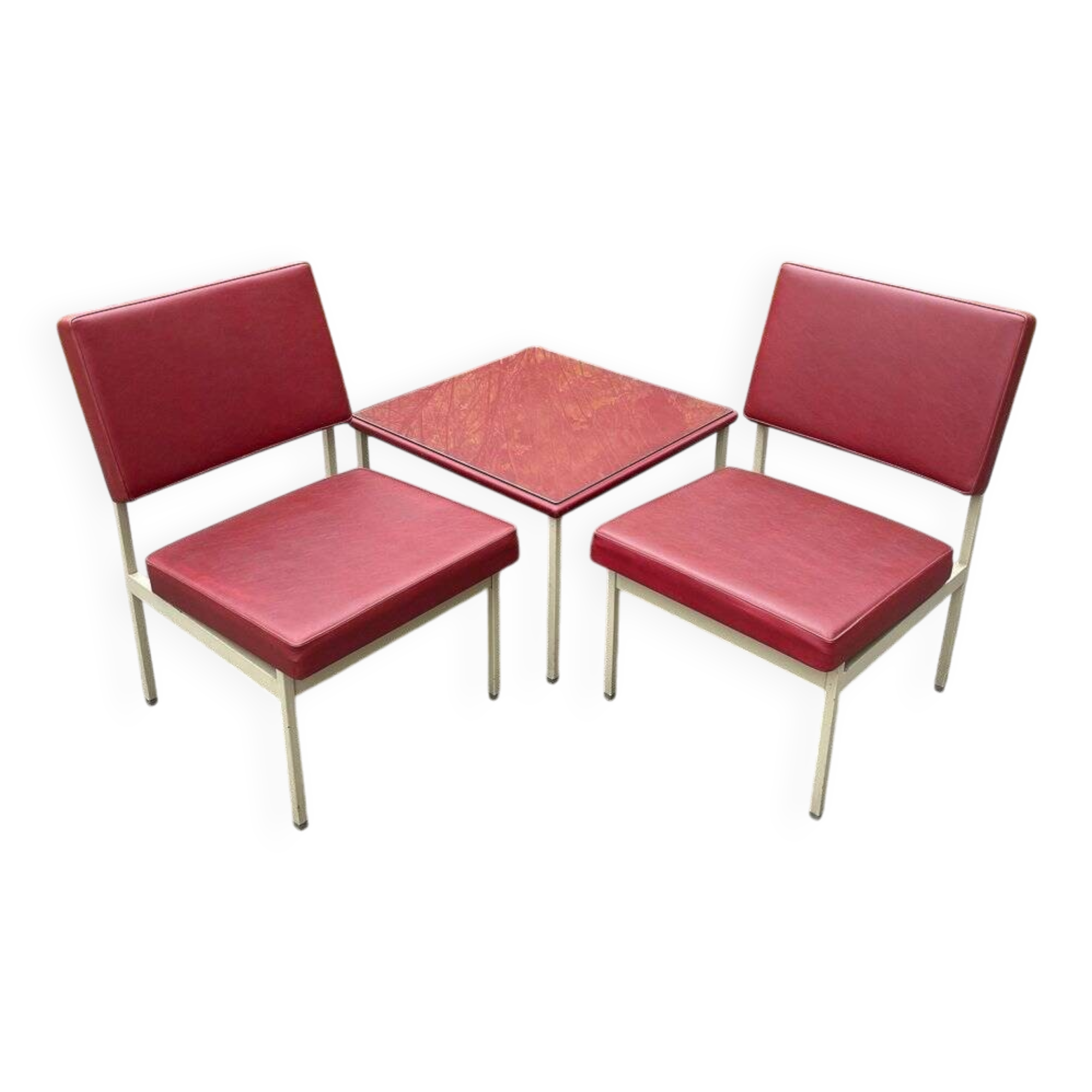 Chairs and coffee table by Anonima Castelli from Castelli / Anonima Castelli, Italy, 1950s, set of 3.