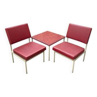 Chairs and coffee table by Anonima Castelli from Castelli / Anonima Castelli, Italy, 1950s, set of 3.