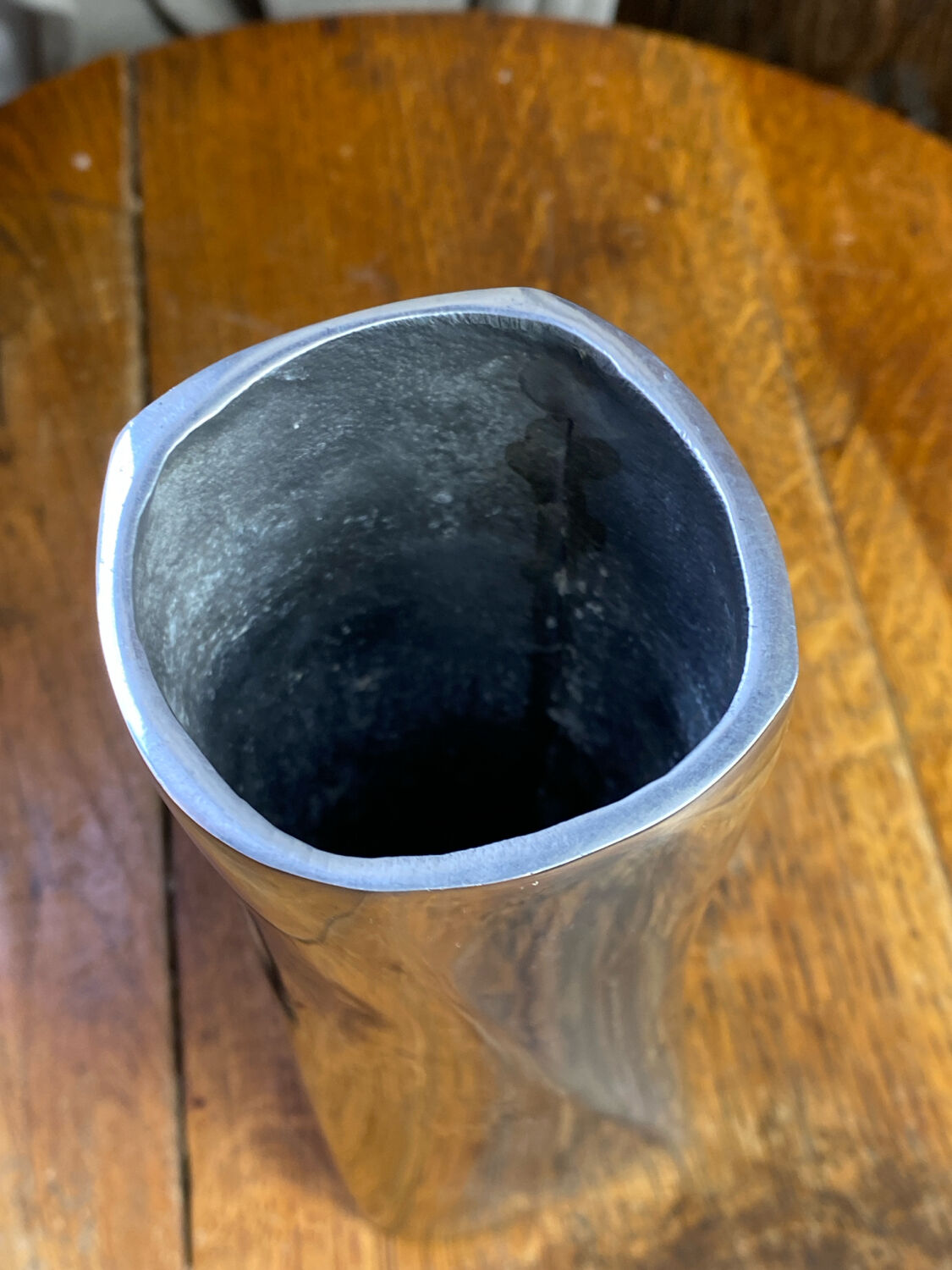 Twisted aluminium vase