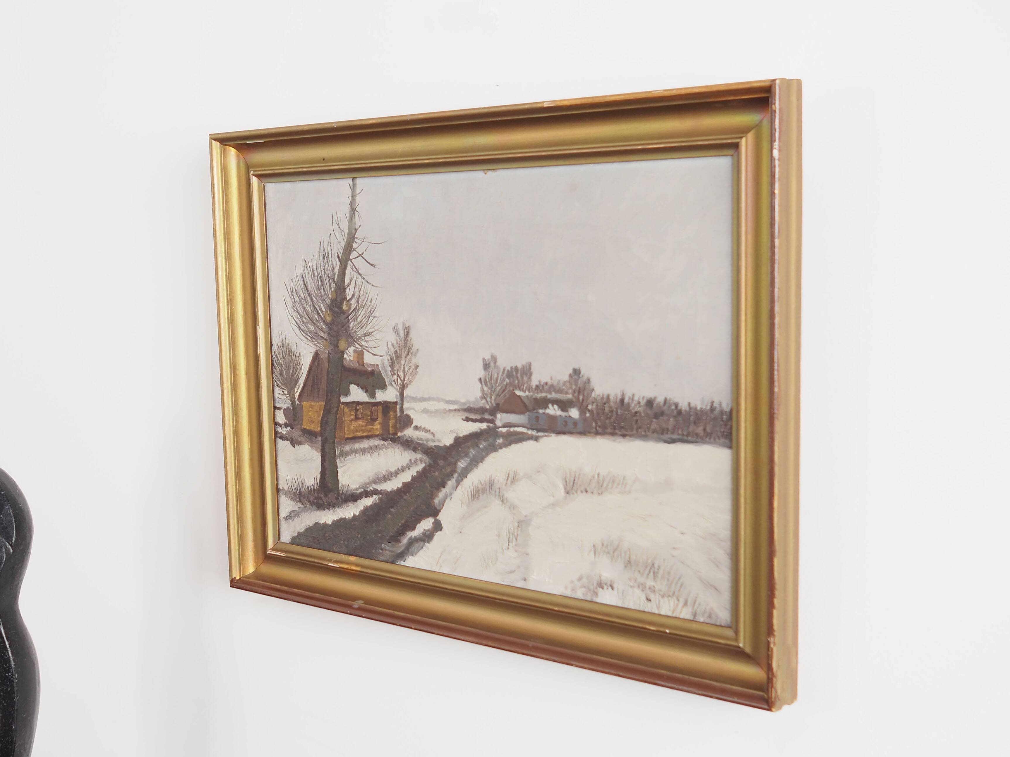 Painting „The Winterscape”, Scandinavian design, 1960s
