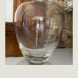 Glass carafe, 40-50s faceted cap