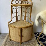 Two Vintage rattan corner notches/shelves
