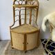 Two Vintage rattan corner notches/shelves