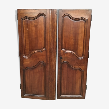 Pair of doors Louis XV walnut 19th