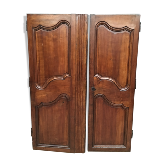 Pair of doors Louis XV walnut 19th