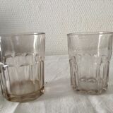Old ribbed glasses without a foot