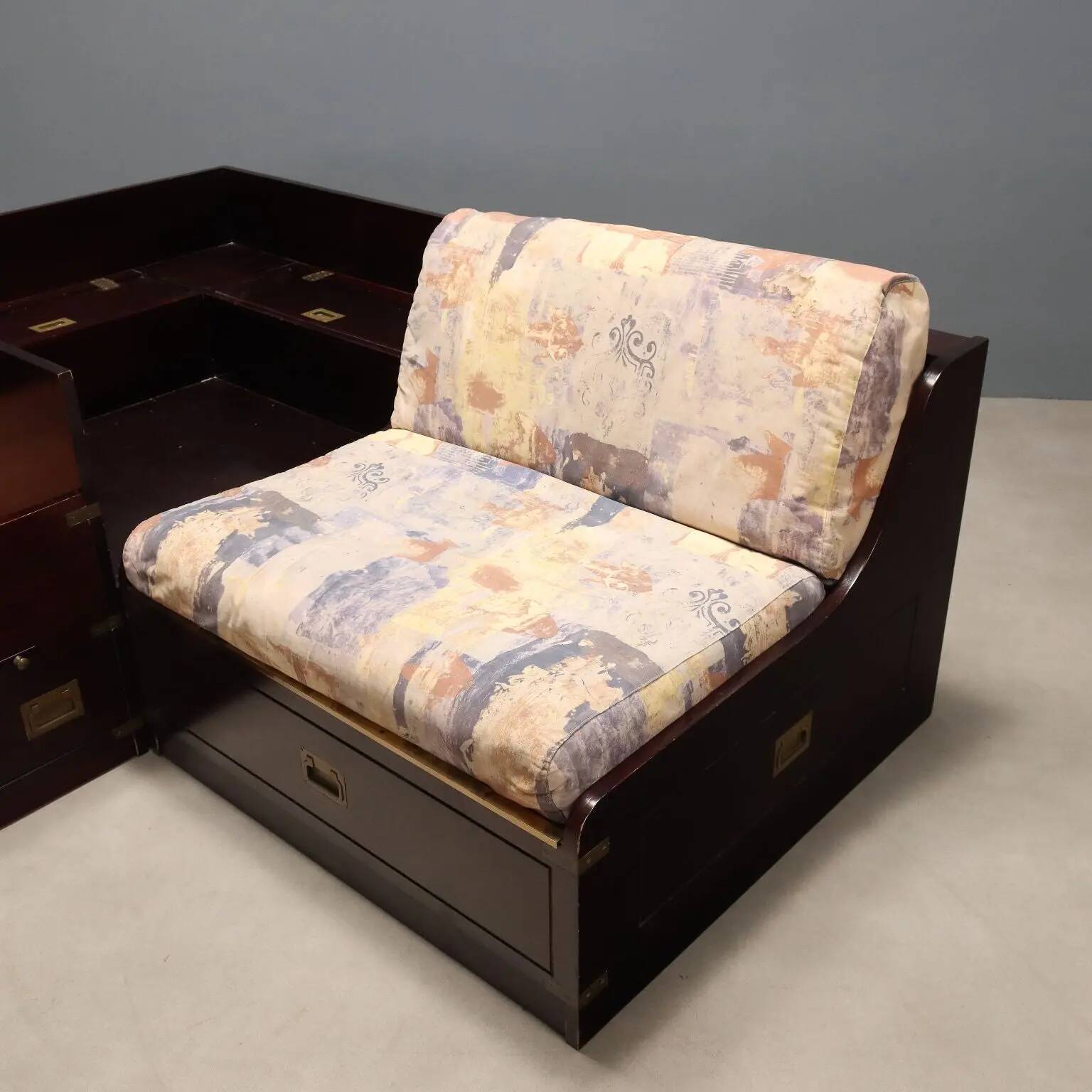 Light simple old marine style in mahogany veneer Italy 20th century