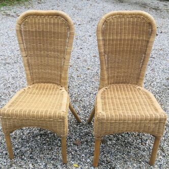 Paire de chaises rotin