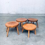 Mid-Century Low Side Table Set, Belgium, 1950s, Set of 4