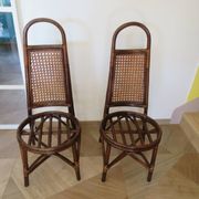 RARE - Set of 2 rattan and cane chairs - 1950 - Dirk Van Sliedrecht style