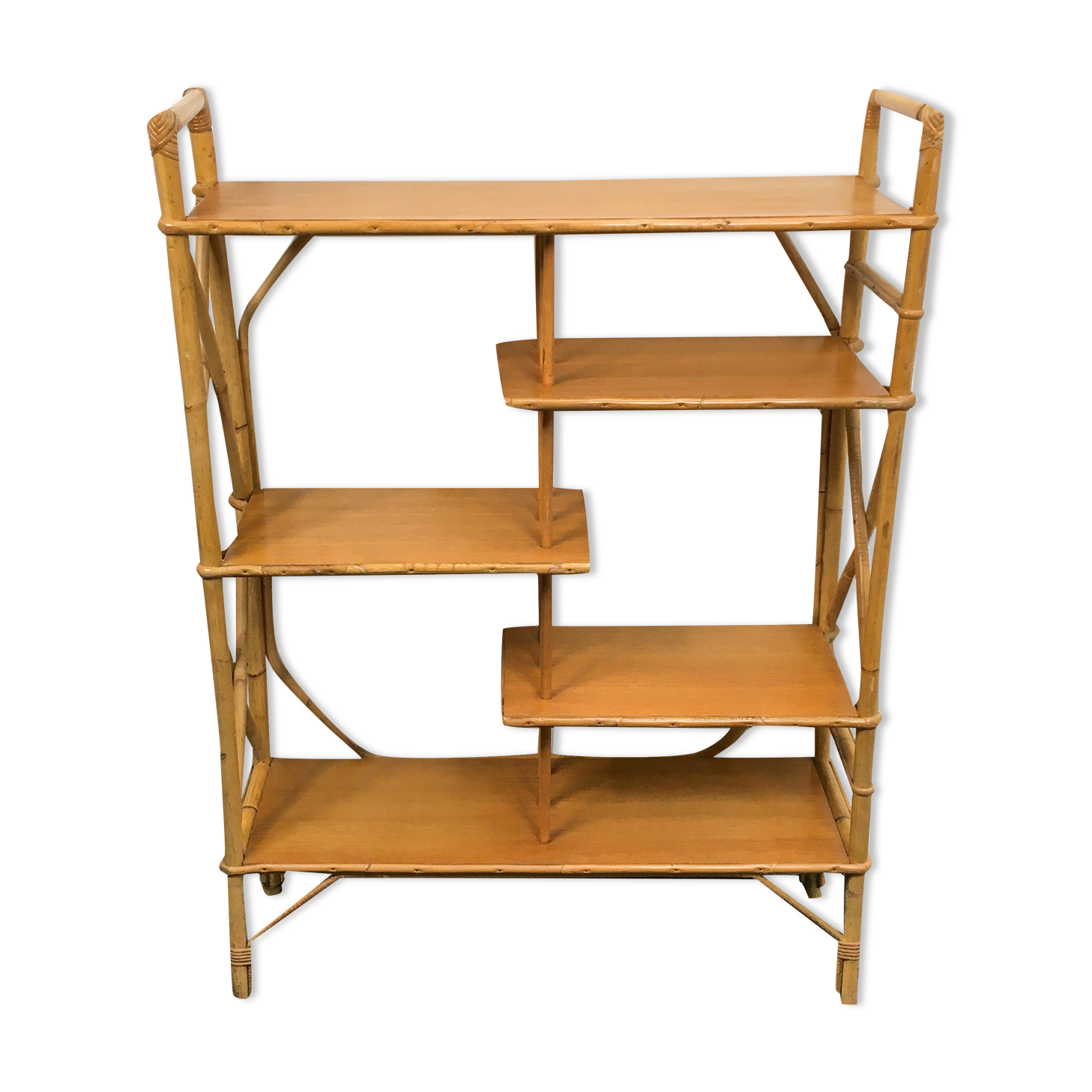 Bamboo and rattan shelf
