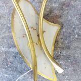 Pair 1950 vintage metal and glass Opal 50s rockabilly wall lights