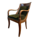 Restoration / Empire office chair in mahogany and green velvet
