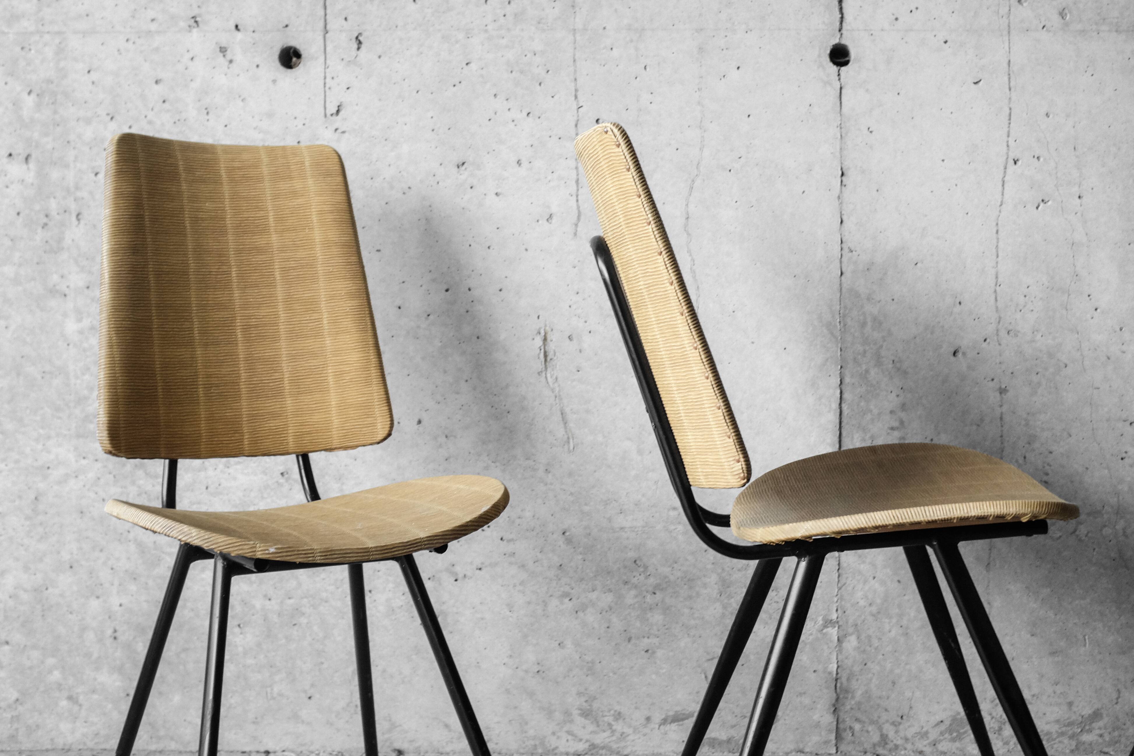 Set of 4 vintage compass feet chairs - 1960