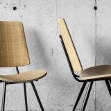 Set of 4 vintage compass feet chairs - 1960