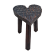 Tabouret de traite tripode coeur