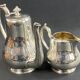 Silver-plated coffee pot and milk jug monogrammed MA, signed CHRISTOFLE.