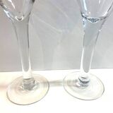 Duo of Large Tealight Holders Vases Candle Holders on Stand Blown Crystal Glass Deco