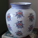 Large painted ceramic flower vase