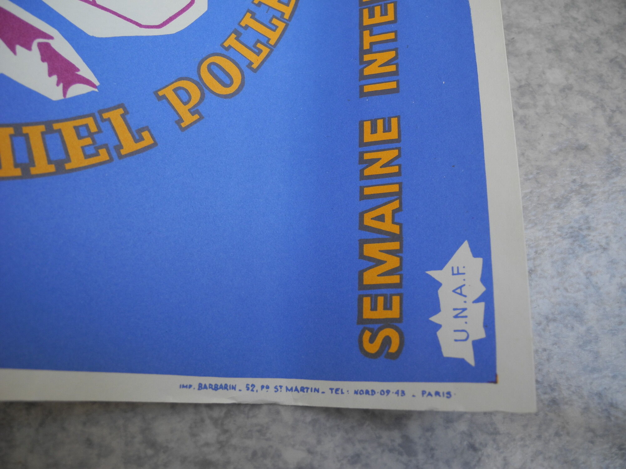 Affiche publicitaire unaf miel 1960