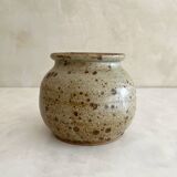 Vintage pyrite stoneware ball vase