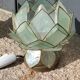 Pair of designer table lamps in turquoise blue green capiz mother-of-pearl from the 70s