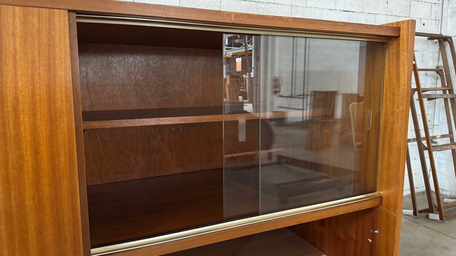 60/70 varnished wooden secretary cabinet