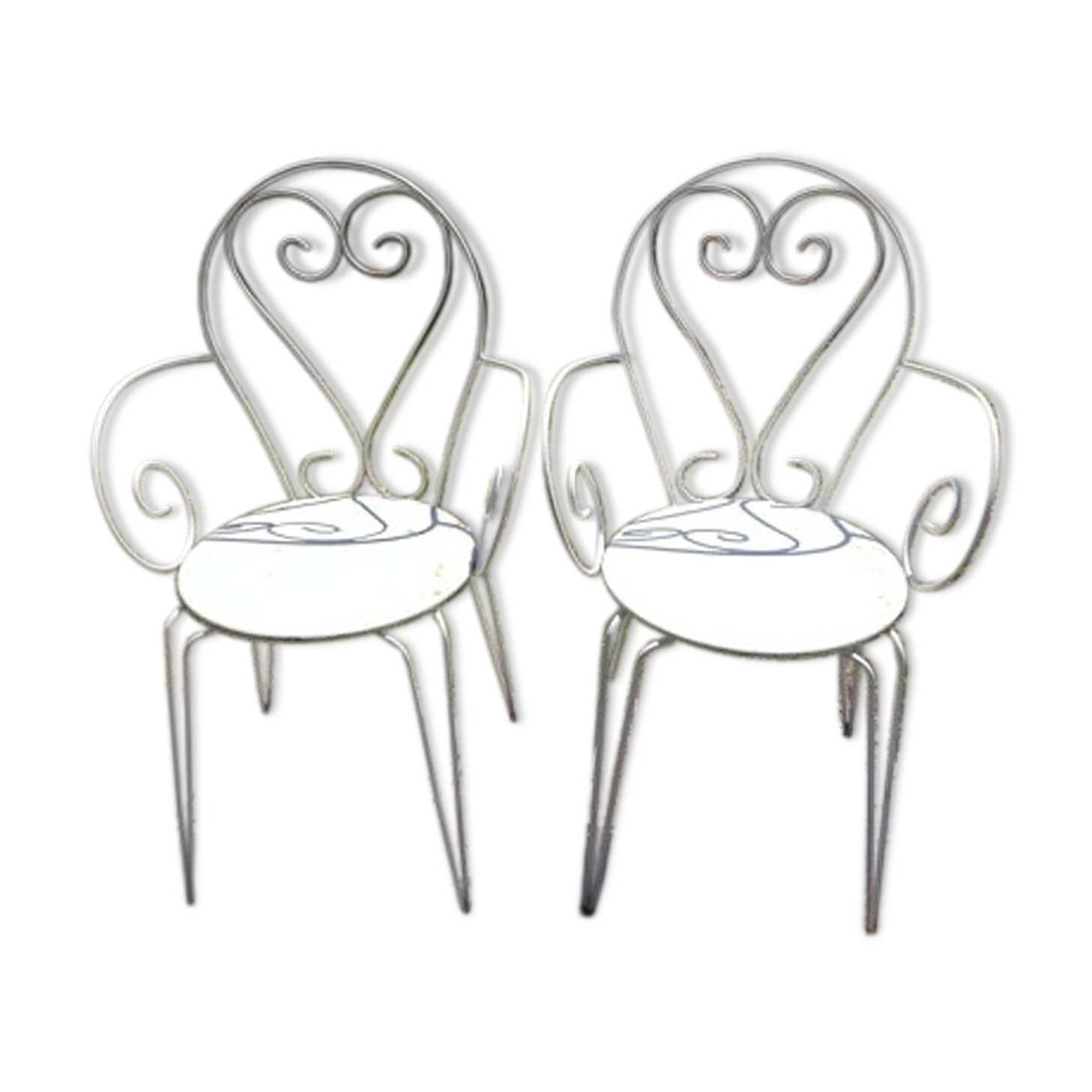 Paire de fauteuils en métal