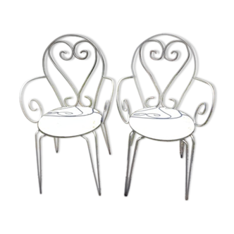 Paire de fauteuils en métal
