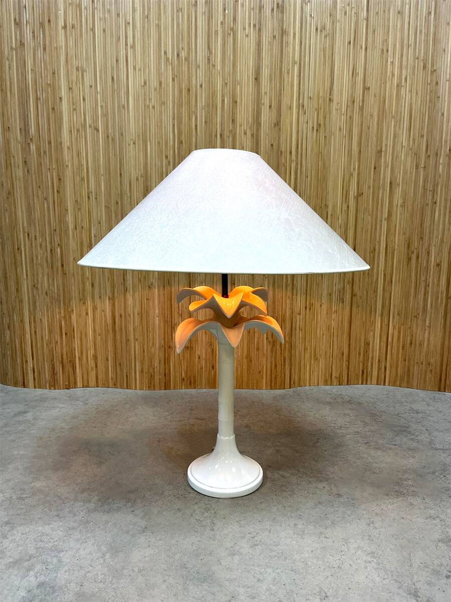 Lampe de table vintage en céramique de design italien en forme de palmier, années 60