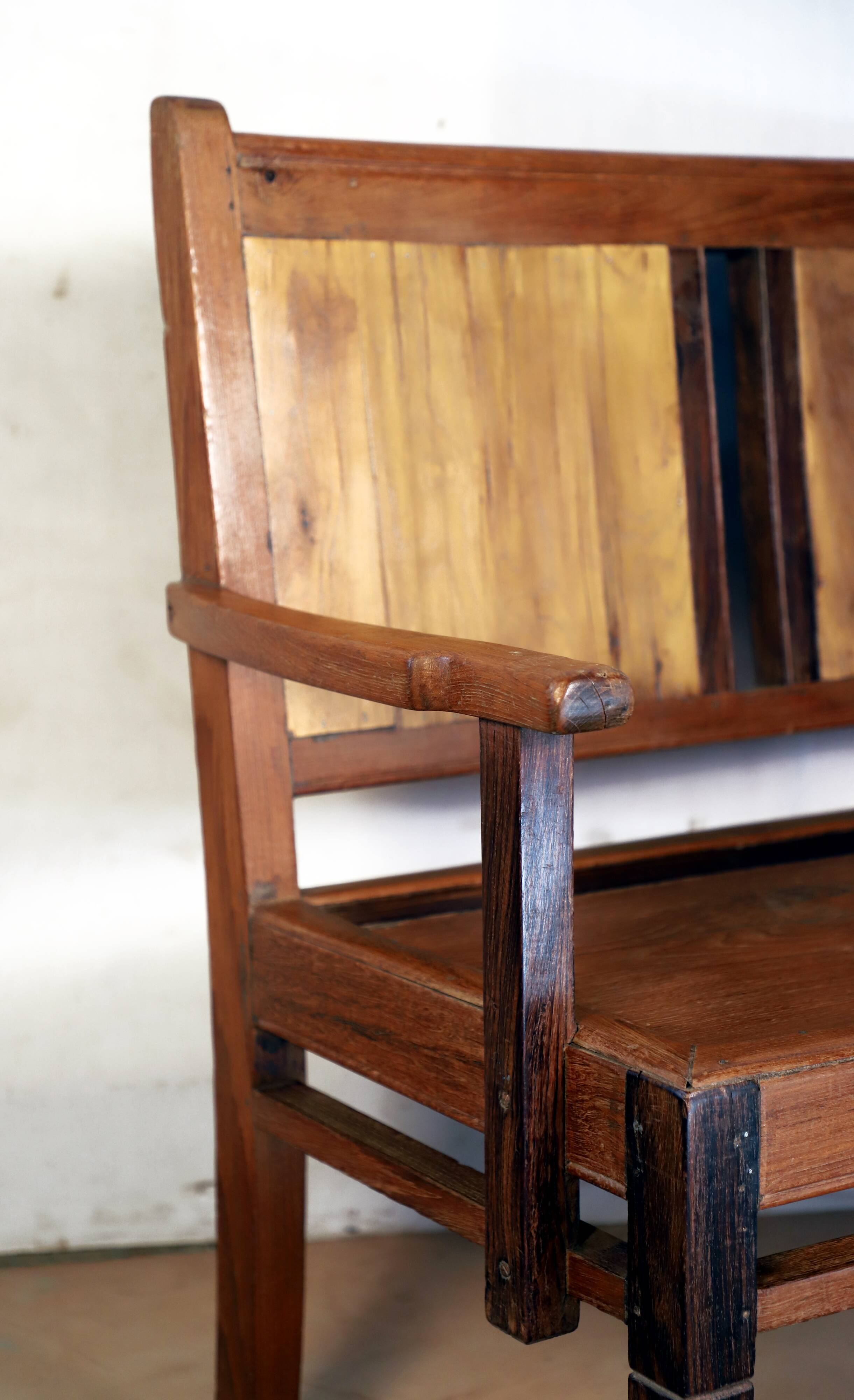2-seater Burmese teak bench
