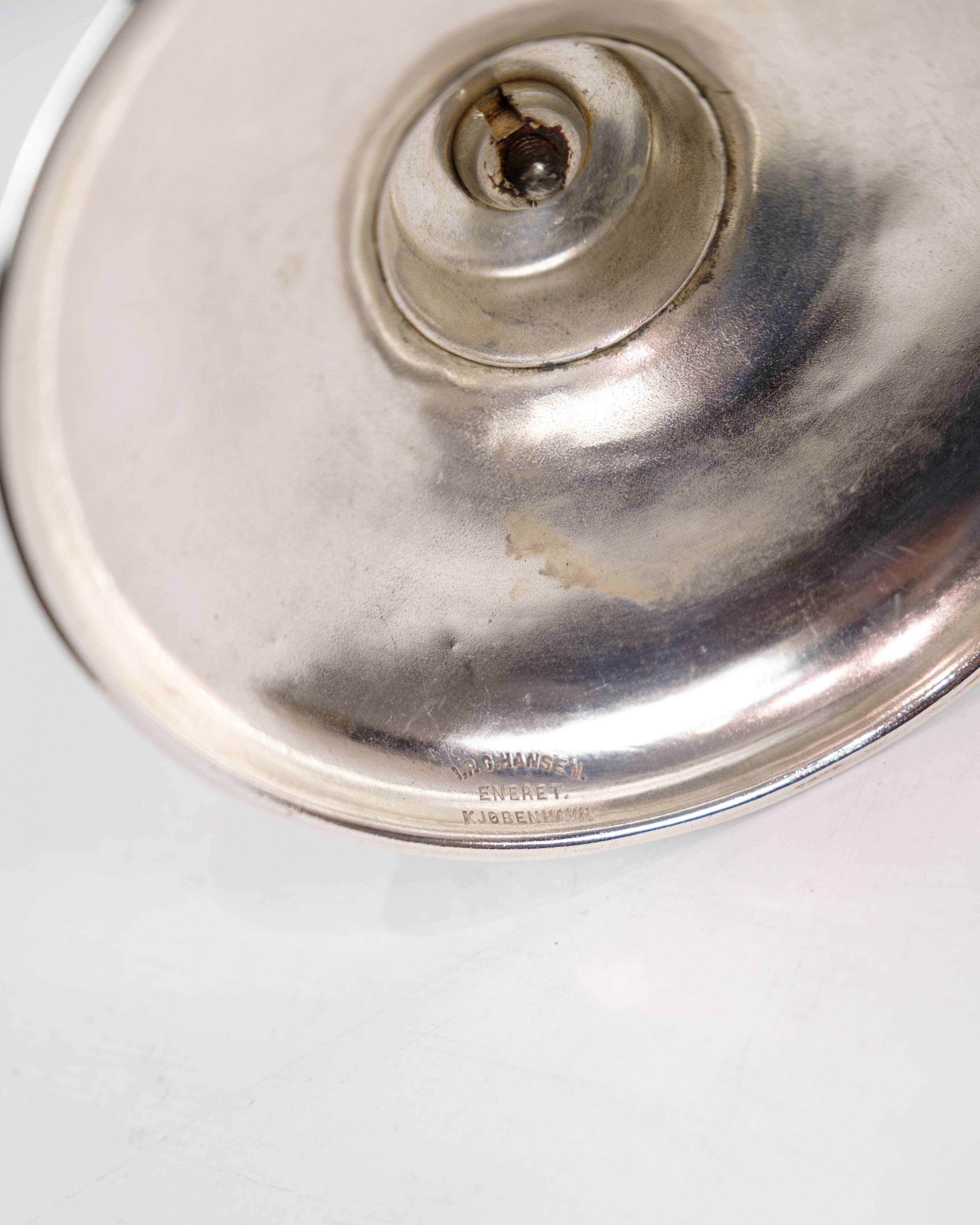 Set Of 2 Candlesticks Made In Silver Plated Brass Stamped I.P.O Hansen From 1890s