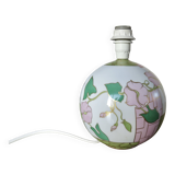 Ceramic ball lamp, with floral decoration, 70s, signed