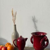 Vintage burgundy red teapot